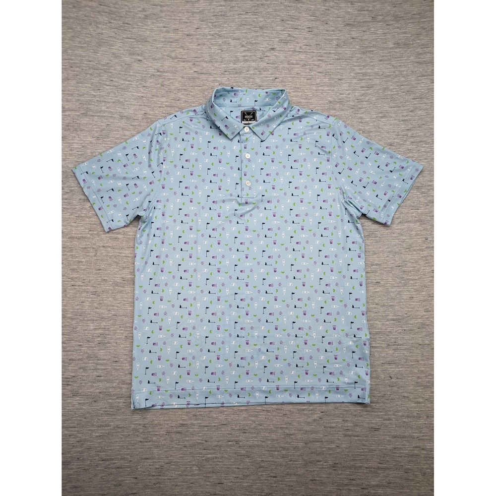 Deolax Golf Polo Novelty Print Short Sleeve Athletic Large Cocktail Grapes Limes